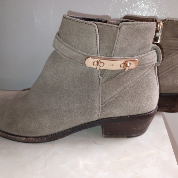 Coach Coleen Taupe Suede Women's Ankle Boots - Picture 3 of 8
